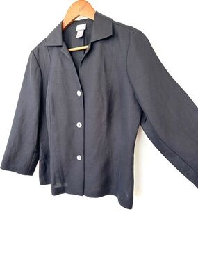 Sigrid Olsen Button-Front Women's Shirt/Jacket, 3/4 Sleeves, Fitted, Linen